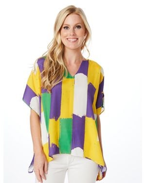 Stewart Simmons Mardi Gras Oversized Blouse - White