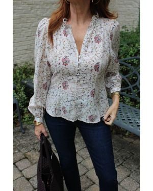 Stellah Harmony Vintage Floral Blouse - Gray