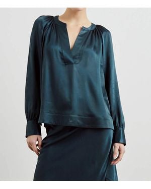 Rails Wynna V-Neck Long Sleeve Top - Blue