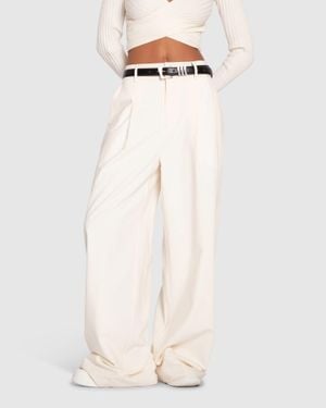 Belle & Bloom Ready For Your Love Wool Wide Leg Pant - Natural