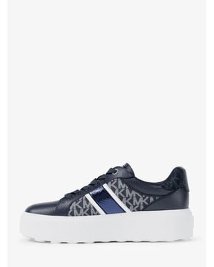 Michael Kors Outlet Romey Signature Logo Stripe Platform Sneaker - Blue