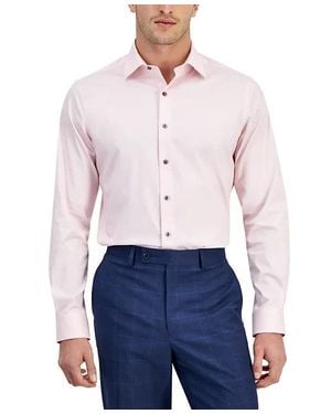Alfani Dress Shirt Regular-Fit Temperature Regulating Oxford Fts294 - Blue