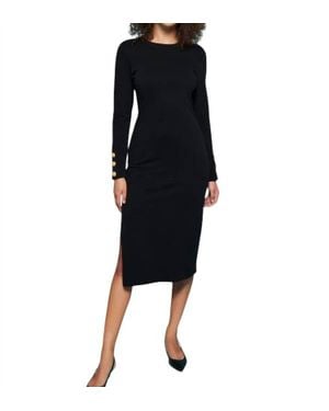 Nation Ltd Theo Contrast Midi Dress - Black