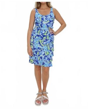 Tango Mango Tank Ruffle Dress - Blue