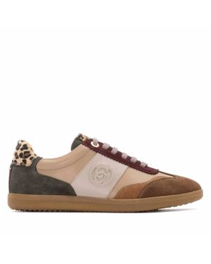 Carmela Leather Lace-Up Sneakers - Brown