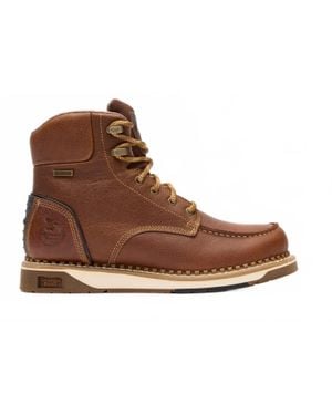 Georgia Boot Amp Lt Wedge Waterproof Moc-Toe Work Boot - Brown
