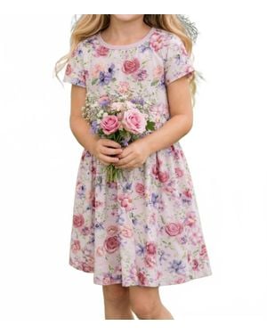 KICKEE Kids Flutter Sleeve Twirl Dress - Pink