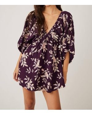 Free People Portia Printed Mini Dress - Purple