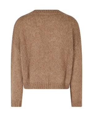Roberto Collina Cropped Chunky Knit Sweater With Relaxed Fit And Ribbed Hems - Brown