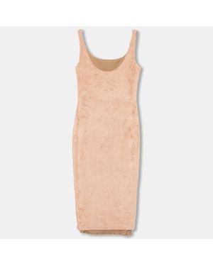 Windsor. Faux Suede Sleeveless Bodycon Dress - Natural