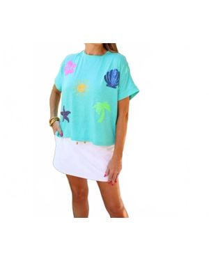 Jess Lea Set Sail Sequin Patch Top - Blue