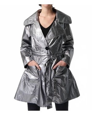 Joseph Ribkoff Metallic Double-Breasted Jacket - Gray