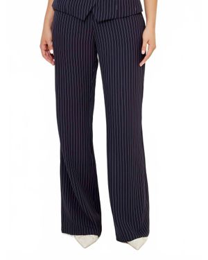 Odd Muse Pinstripe Tailored Pants - Blue