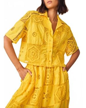 Hunter Bell Rae Crochet Top - Yellow