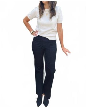 Bevy Flog Christine Flared Leg Denim Pants - Blue