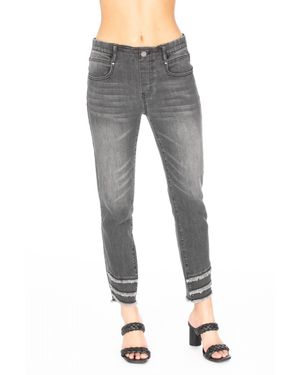 Apny Liberty Ankle Frayed Hem Skinny Jeans - Gray