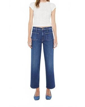 Mother Patch Pocket Mid Rise Maven Ankle Jeans - Blue
