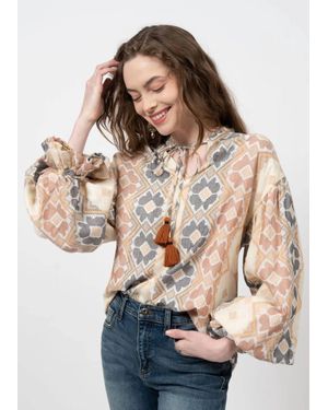 Ivy Jane Balloon Sleeve Top - Natural