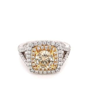 normani Diamond Double Halo Engagement Ring - White