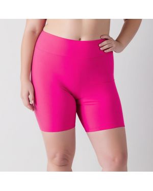 Calypsa Plus High Waisted Mid-Thigh Swim Shorts - Purple