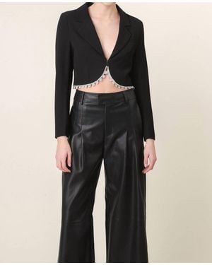 Line & Dot Vaughn Cropped Blazer - Black