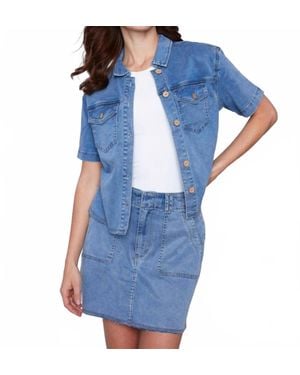 Charlie b Short Sleeve Cargo Jacket - Blue