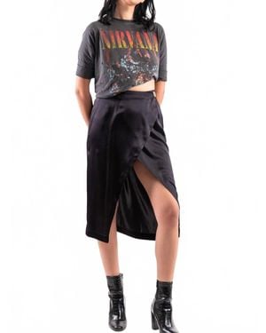 Undercover Hippie Känsla Silk Slit Skirt - Black