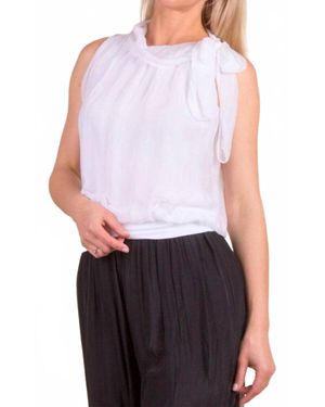 Gigi Moda Desio Silk Sleeveless Top - White