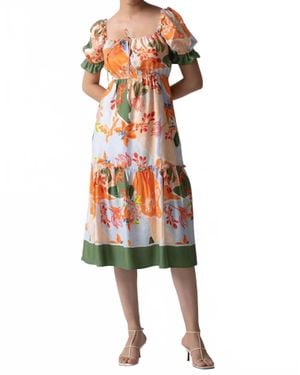 CELINA MOON Saylor Midi Dress - White
