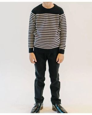 Leo & Zachary Boys Luis Geometric Sweater - Black