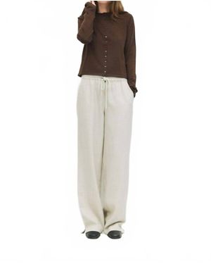 ALL ROW Shea Cozy Rolled Neckline Cardigan - White