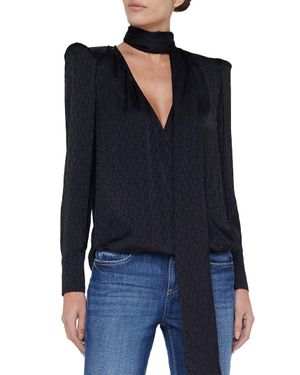 L'Agence Cambria Tie Neck Blouse - Blue