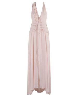 Blumarine Georg Dress W/Fringe - Pink