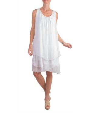 Gigi Moda Agata Silk Midi Dress - White