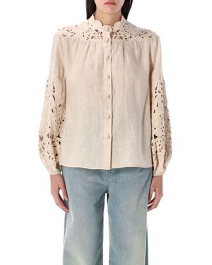 Zimmermann Wylie Embroidered Blouse - Blue