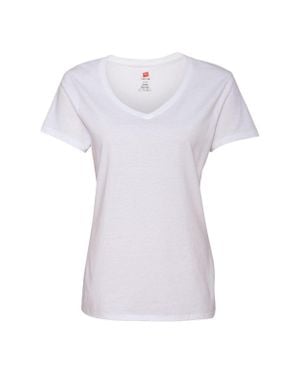 Hanes Perfect-T V-Neck T-Shirt - Purple