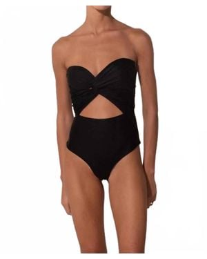 Ancora Draped One Piece - Black