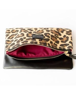 FUNKY MONKEY Fold-Over Clutch With Lining - Pink