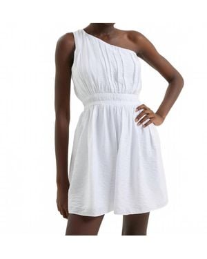 French Connection Faron Drape One Shoulder Mini Dress - White