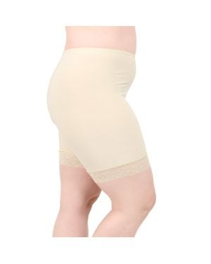 Undersummers by CarrieRae Fusion Moisture Wicking Anti Chafing Shortlette Slipshort 7" - Natural