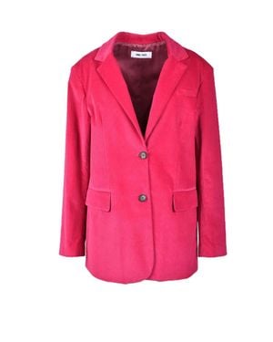 ANNIE PARIS Tailored Fuchsia Jacket With Classic Lapel - Pink
