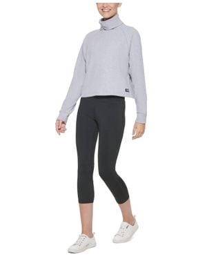 Calvin Klein Performance Ribbed Long-Sleeve Turtleneck Top - White