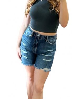 Kancan High Rise Girlfriend Shorts - Blue