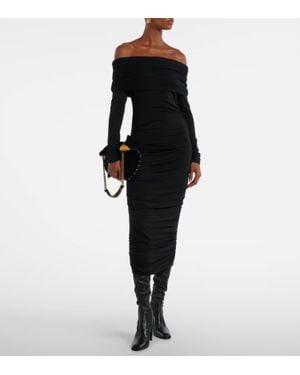 Veronica Beard Tinette Midi Ruched Dress - Black