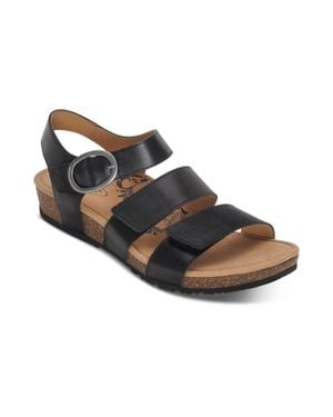 Aetrex Lilly Adjustable Quarter Strap Sandal - Blue