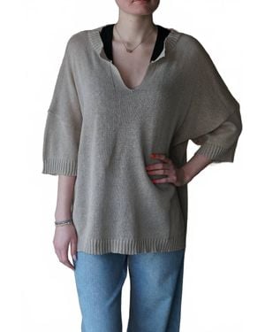 By Together Oversized Tunic Top - Gray
