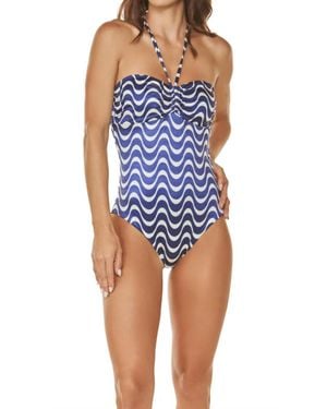 Dulzamara Maldivas Strapless One Piece With Decorative Straps - Blue