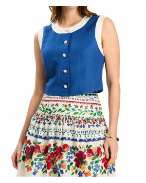 tyler boe Sallie Button Front Top - Blue