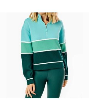 Addison Bay Junior Varsity Quarter Zip Sweatshirt - Green
