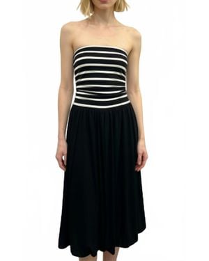 VAVA Eyewear Striped Strapless Dress - Black